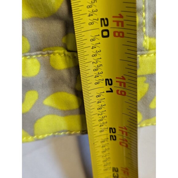 Cynthia Rowley Womens Yellow & Gray Abstract Print Jacket XL Cotton Blend - Picture 5 of 6